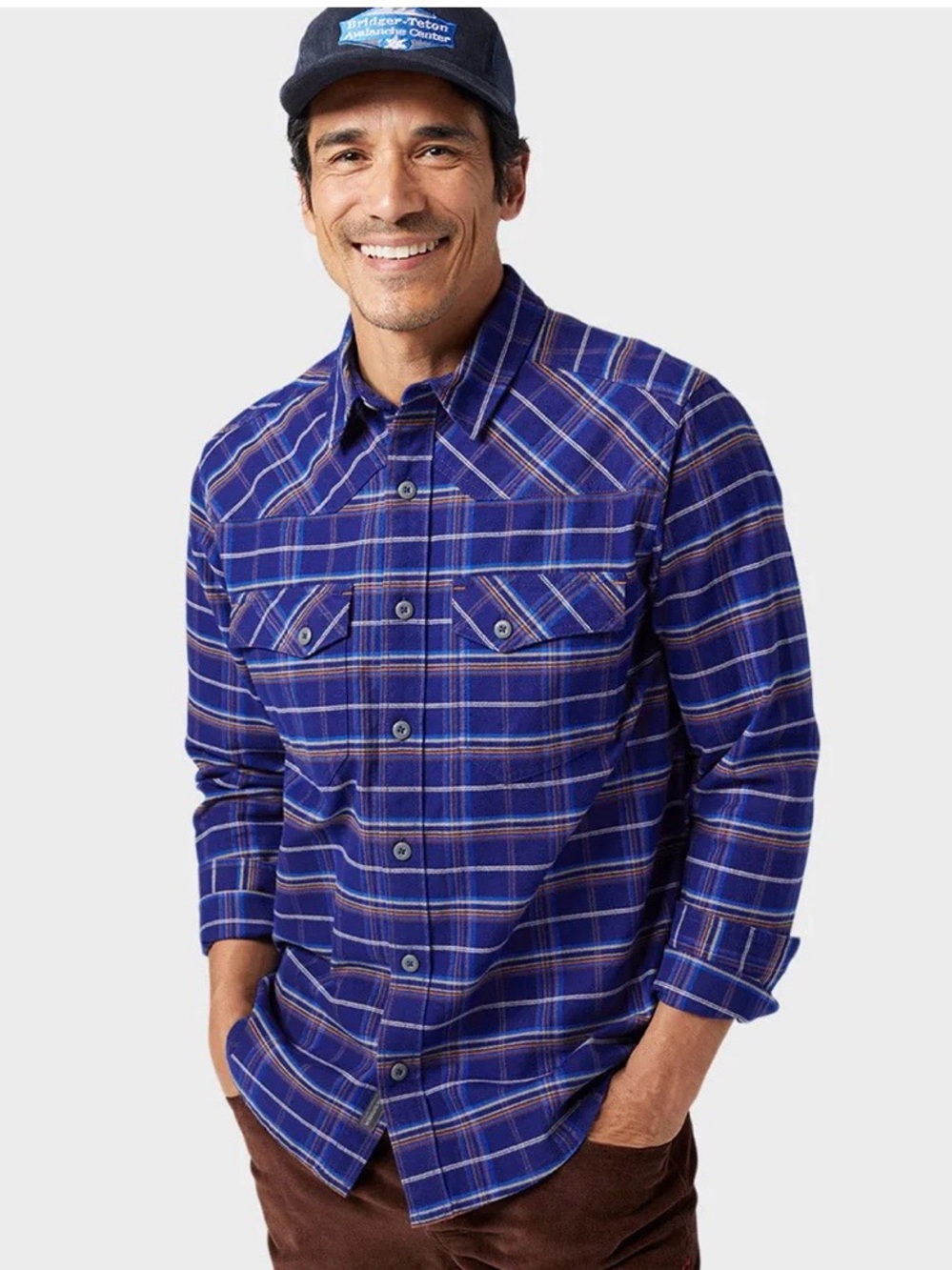 Stio Blue Plaid Button-Down Shirt